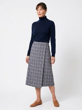 Hugo Boss Plaid Wraparound Skirt